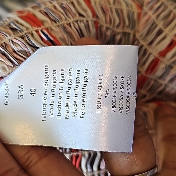 LONGCHAMP Off The Shoulder Striped Smocked Mini Dress - Picture 8 of 8